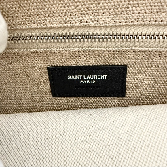 New Saint Laurent Rive Gauche Beige Canvas Tote handbag - Picture 5 of 13